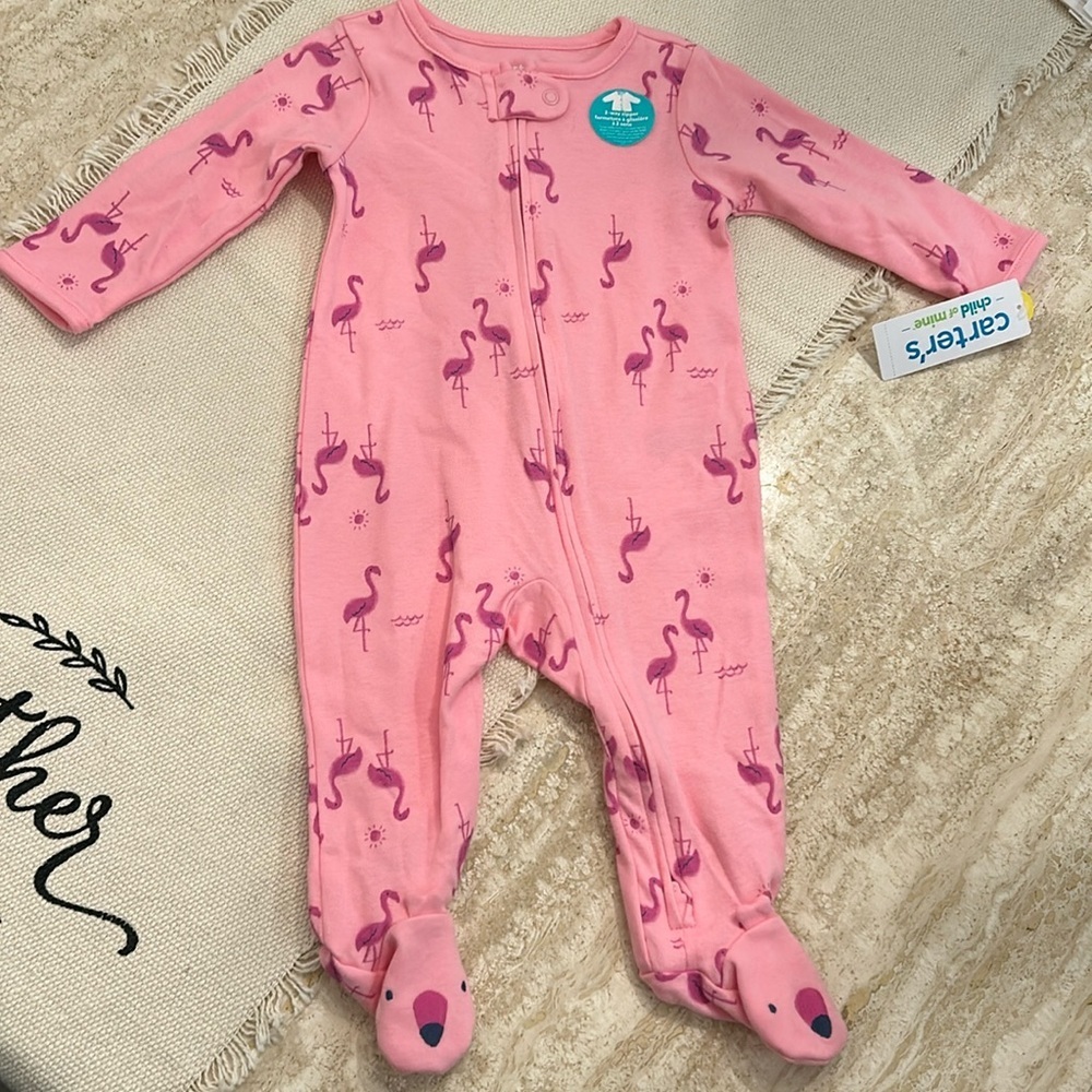 NWT Carter’s flamingo pyjama 2-way zipper 3-6 months